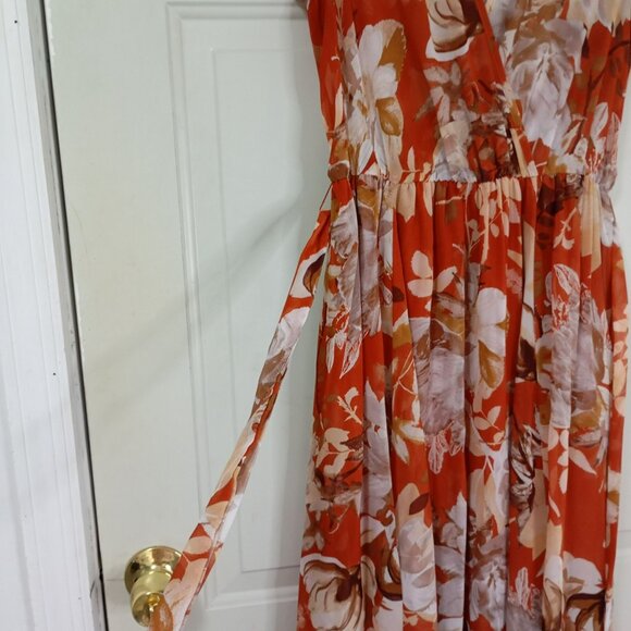 Kate & Lily Maxi Dress Womens Petite Floral Wrap 6P Sleeveless Lightweight - Picture 4 of 10